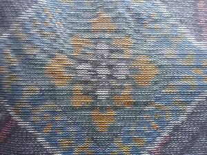 アンティーク　菱華紋織り出し本場泥大島紬着物